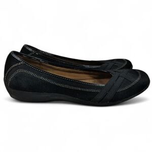 Natural Soul Black Suede Comfort Flats Loafers Size 8.5M